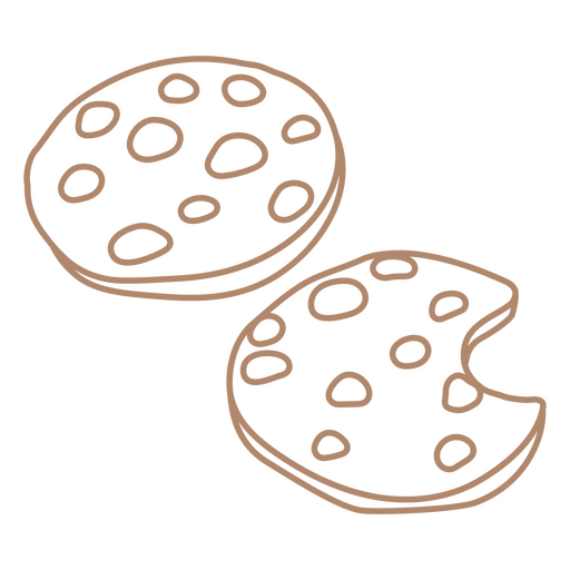 Two cookies doodle PNG Design