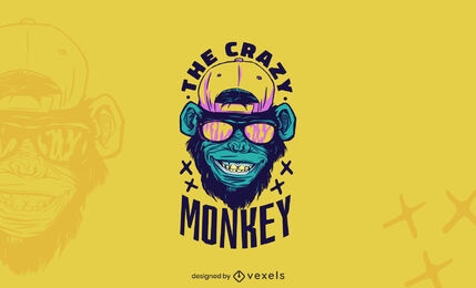 Design de logotipo trippy de macaco