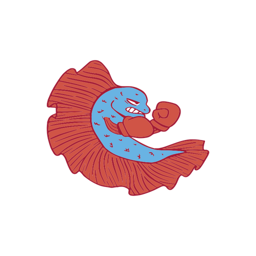 Blauer und roter Fisch PNG-Design