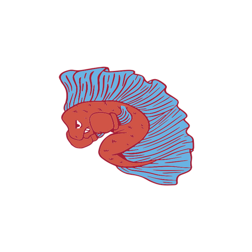Red and blue fish PNG Design