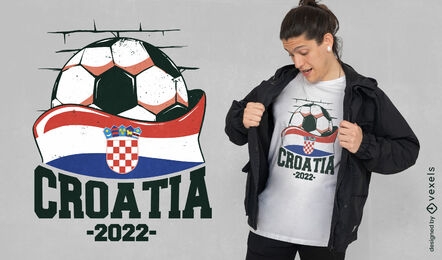 Croatia flag and soccer ball t-shirt design
