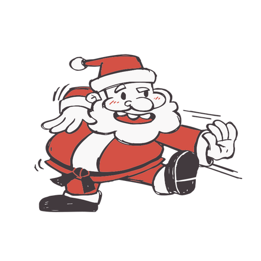 Papai Noel de desenho animado correndo Desenho PNG