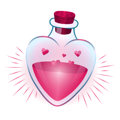 Bottle with a heart inside of it PNG Design
