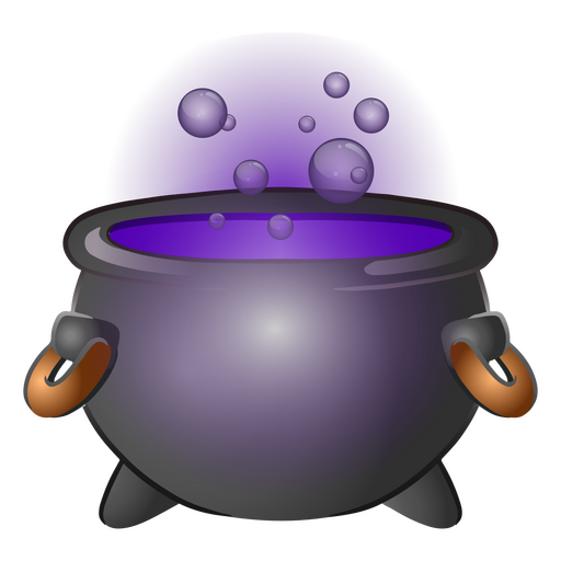 Caldeirão roxo com bolhas nele Desenho PNG