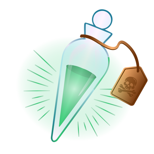 Green bottle with a skull and crossbones on it PNG Design