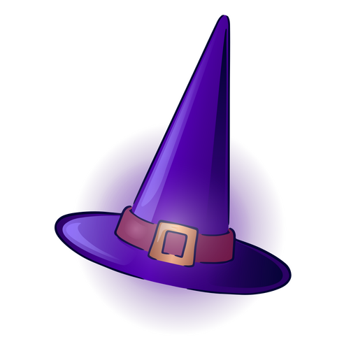 Chapéu de bruxa pontiagudo roxo Desenho PNG