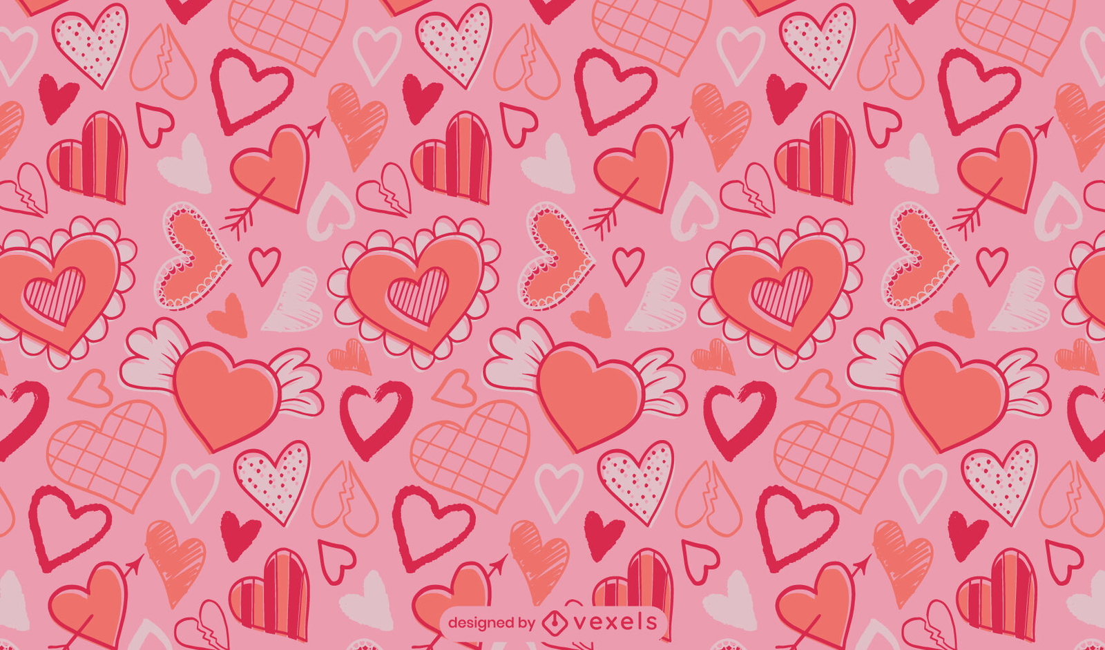 Valentine's Day cartoon hearts pattern design