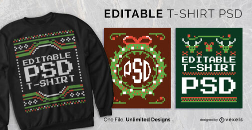 Pixel camiseta escalável suéter feio psd