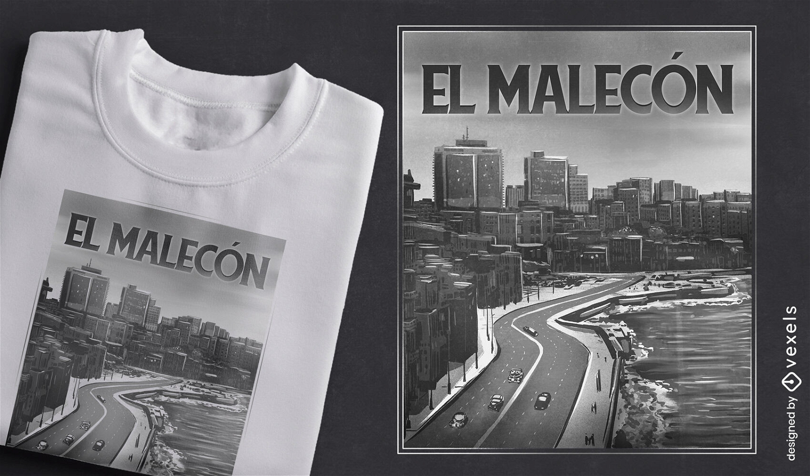 Kuba la habana stadt t-shirt design