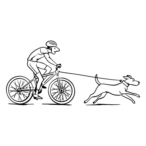 Design dinâmico de coleira para ciclista e cachorro Desenho PNG