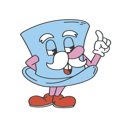 Personagem de desenho animado de uma cartola Desenho PNG