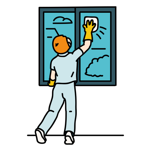 Man cleaning a window PNG Design