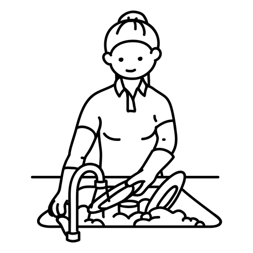 Ilustração lúdica de pia de cozinha Desenho PNG
