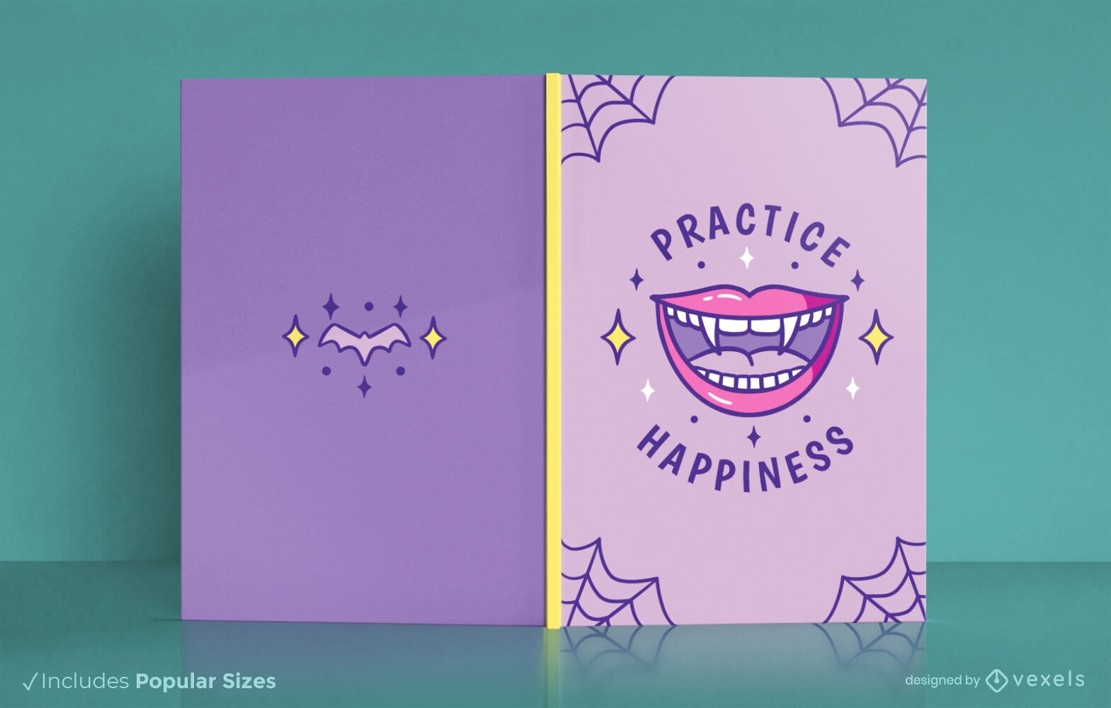 Diseño de portada de libro sonriente de boca de vampiro