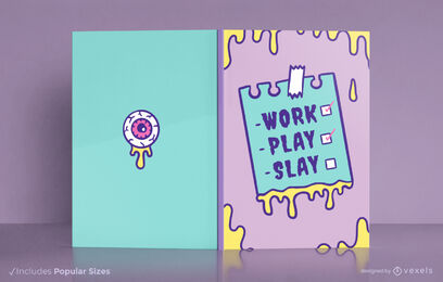 Spooky monster schedulce book cover design