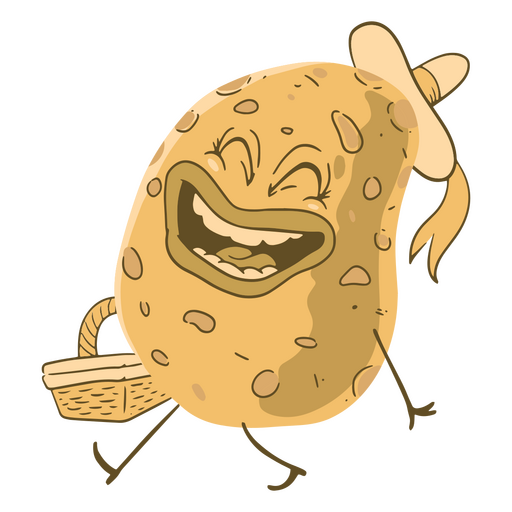 Batata com chap?u e cesta Desenho PNG