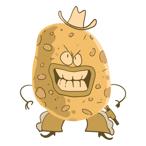 Cartoon-Kartoffel mit Cowboyhut PNG-Design