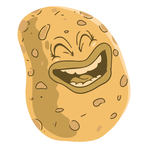 Potato with a smile on its face PNG Design