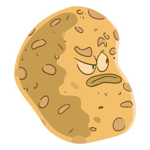 Cartoon potato with a suspicious face PNG Design