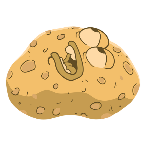 Cartoon potato with an open mouth PNG Design