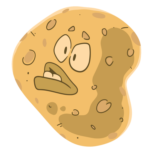 Cartoon potato with crazy face PNG Design