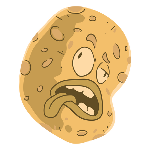 Cartoon potato with a mouth open PNG Design
