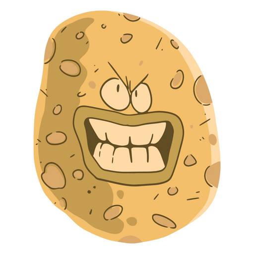 Cartoon potato with an angry face PNG Design