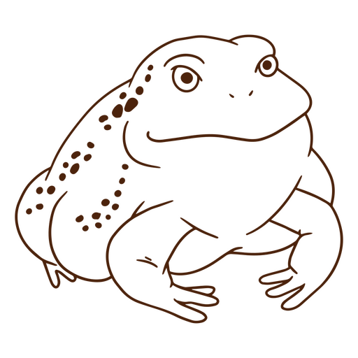 Toad sitting stroke PNG Design