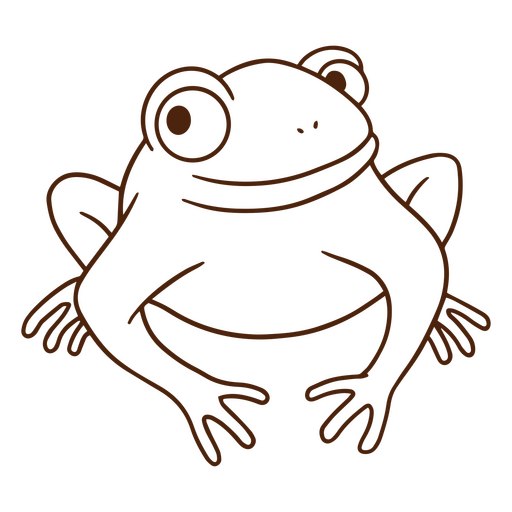 Frog sitting stroke PNG Design