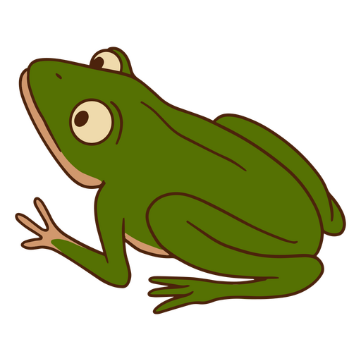 Dark green frog sitting PNG Design