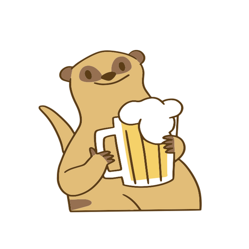 Otter hält einen Bierkrug PNG-Design
