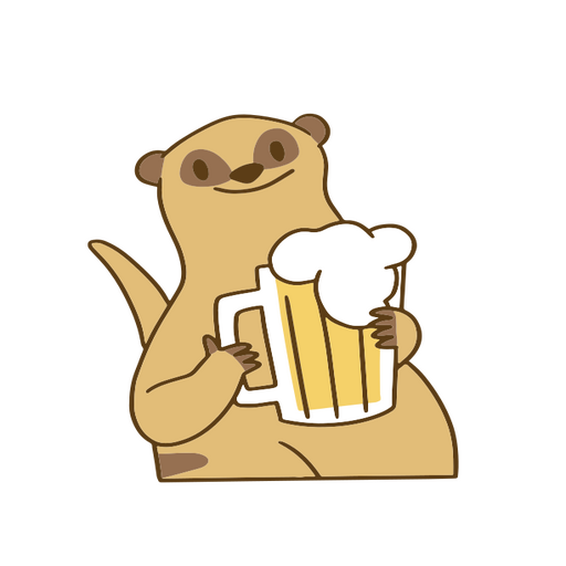 Otter holding a beer mug PNG Design