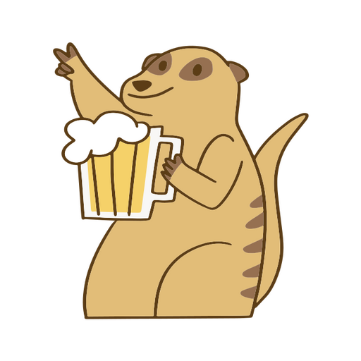 Erdmännchen hält einen Krug Bier PNG-Design