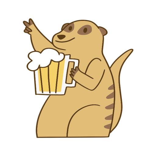 Meerkat holding a mug of beer PNG Design