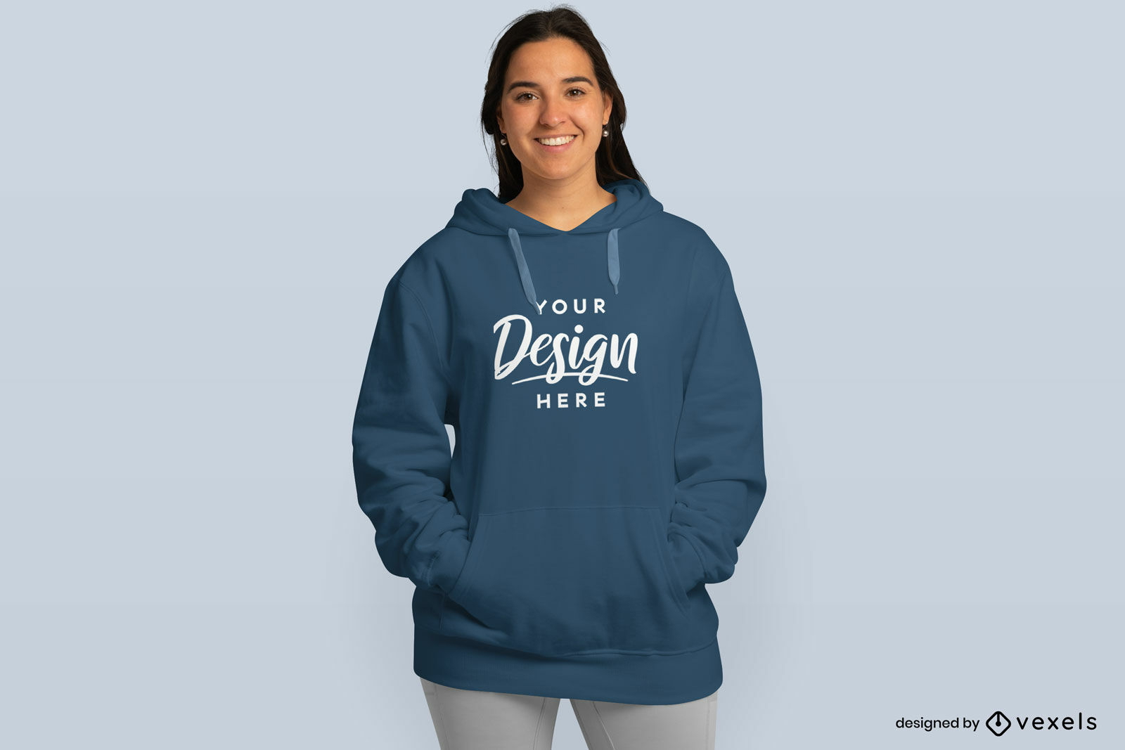 Diseño de maqueta de sudadera con capucha de gran tamaño