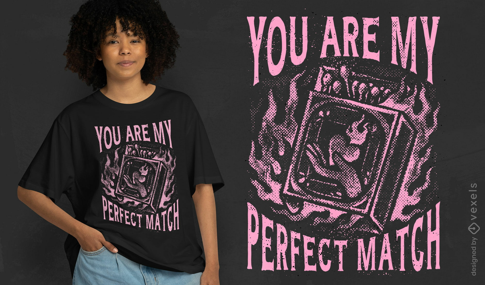 Diseño de camiseta de amor de combinación perfecta.