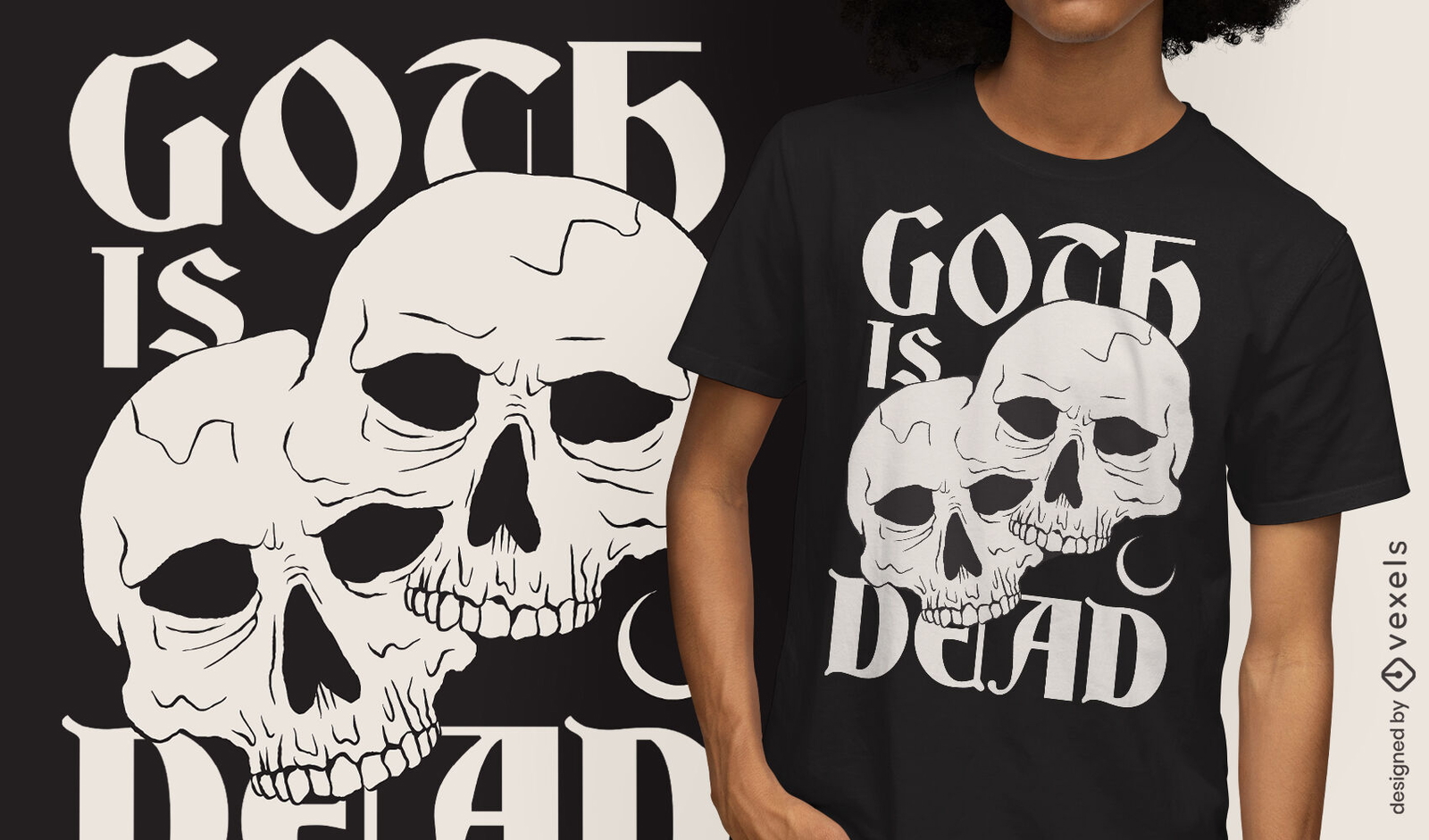 Design de camiseta gótico está morto