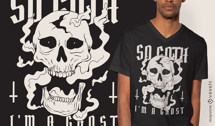 Goth skull ghost t-shirt design 