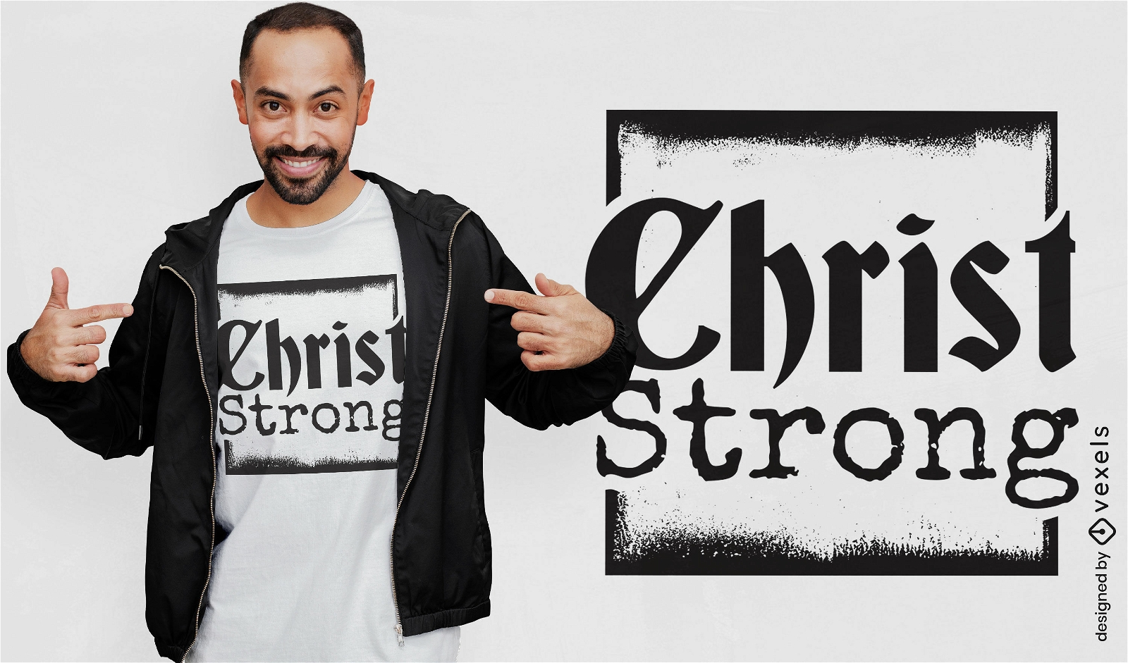 T-Shirt-Design mit starkem Zitat von Christus