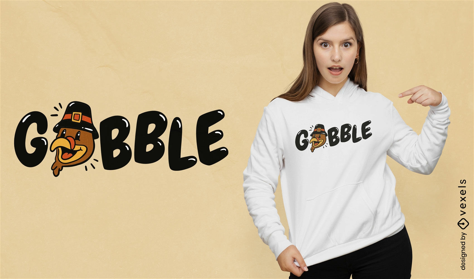 Turkey in gobble quote thanksgiving t-shirt design