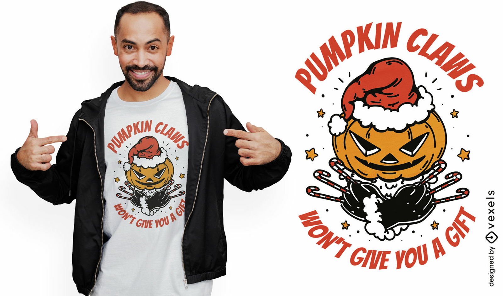 Christmas jack o lantern t-shirt design