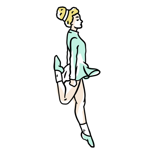 Illustration of a woman in a green dress PNG Design