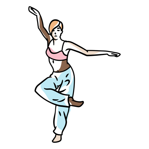 A mulher está dançando Desenho PNG