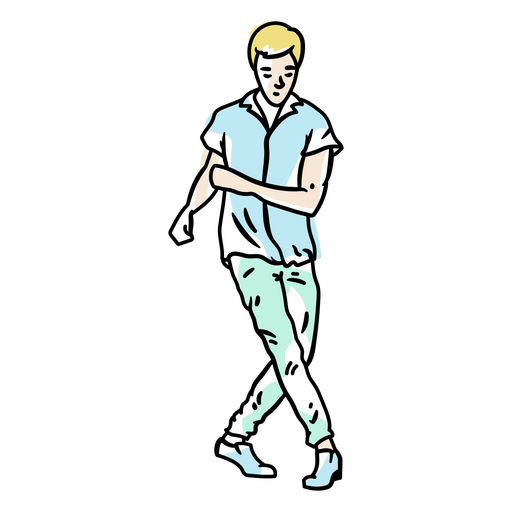 Cartoon of a man dancing PNG Design