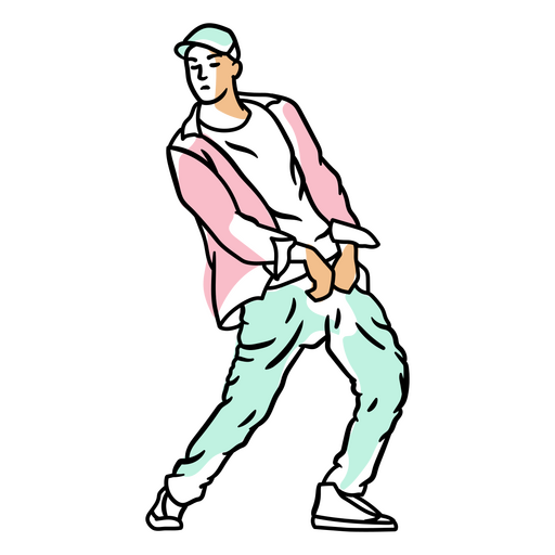 Cartoon illustration of a dancer PNG Design