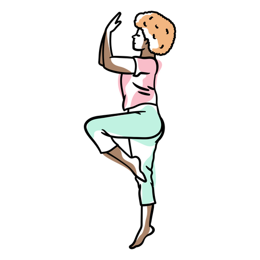 Black woman doing yoga PNG Design