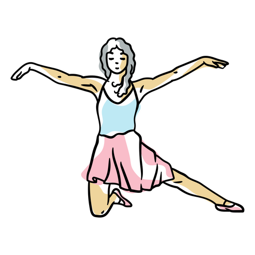 Dibujo de una bailarina de ballet. Diseño PNG
