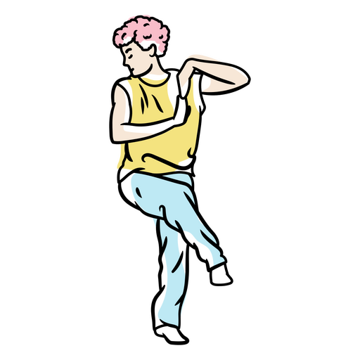 Caricatura de una mujer bailando Diseño PNG