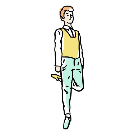 Cartoon illustration of a man walking PNG Design