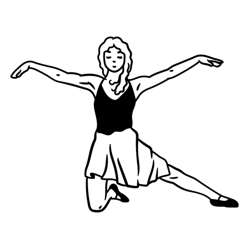 Ilustração de bailarina graciosa Desenho PNG